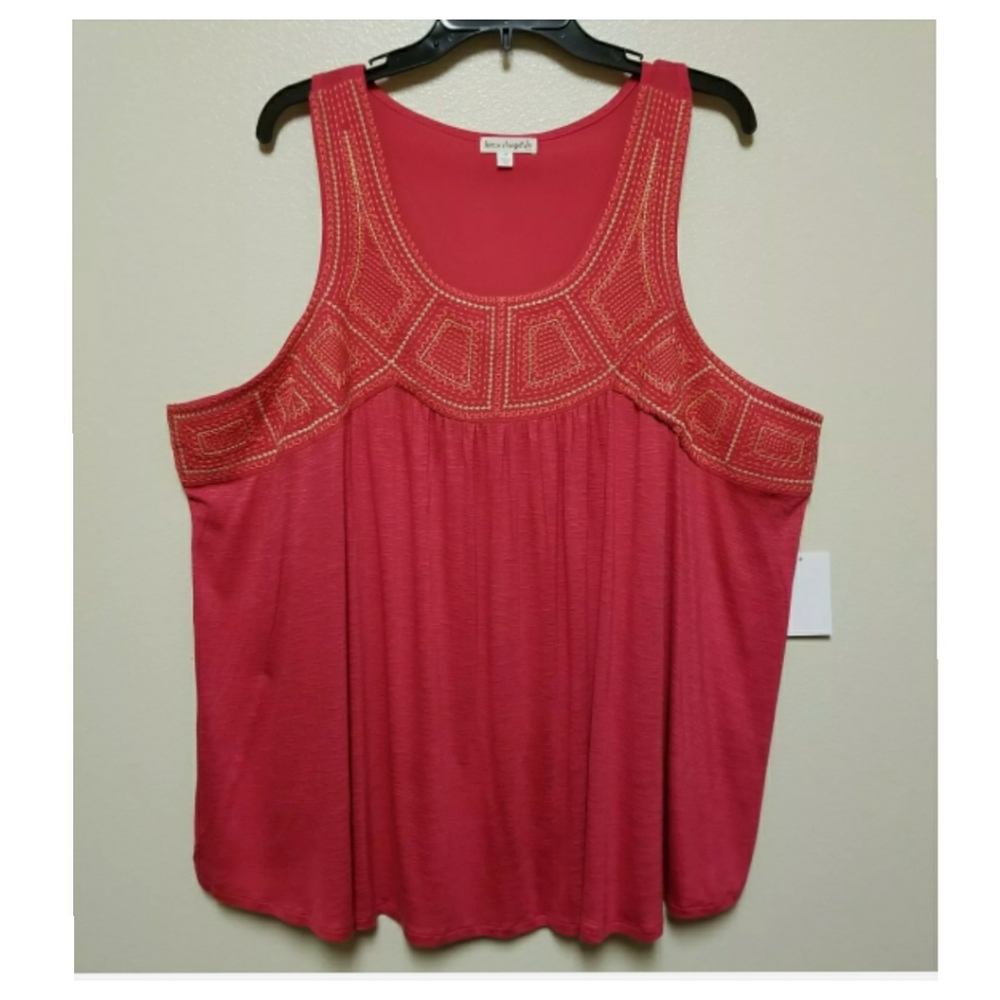 LOVE ON A HANGER| Embroidered Tank Top
